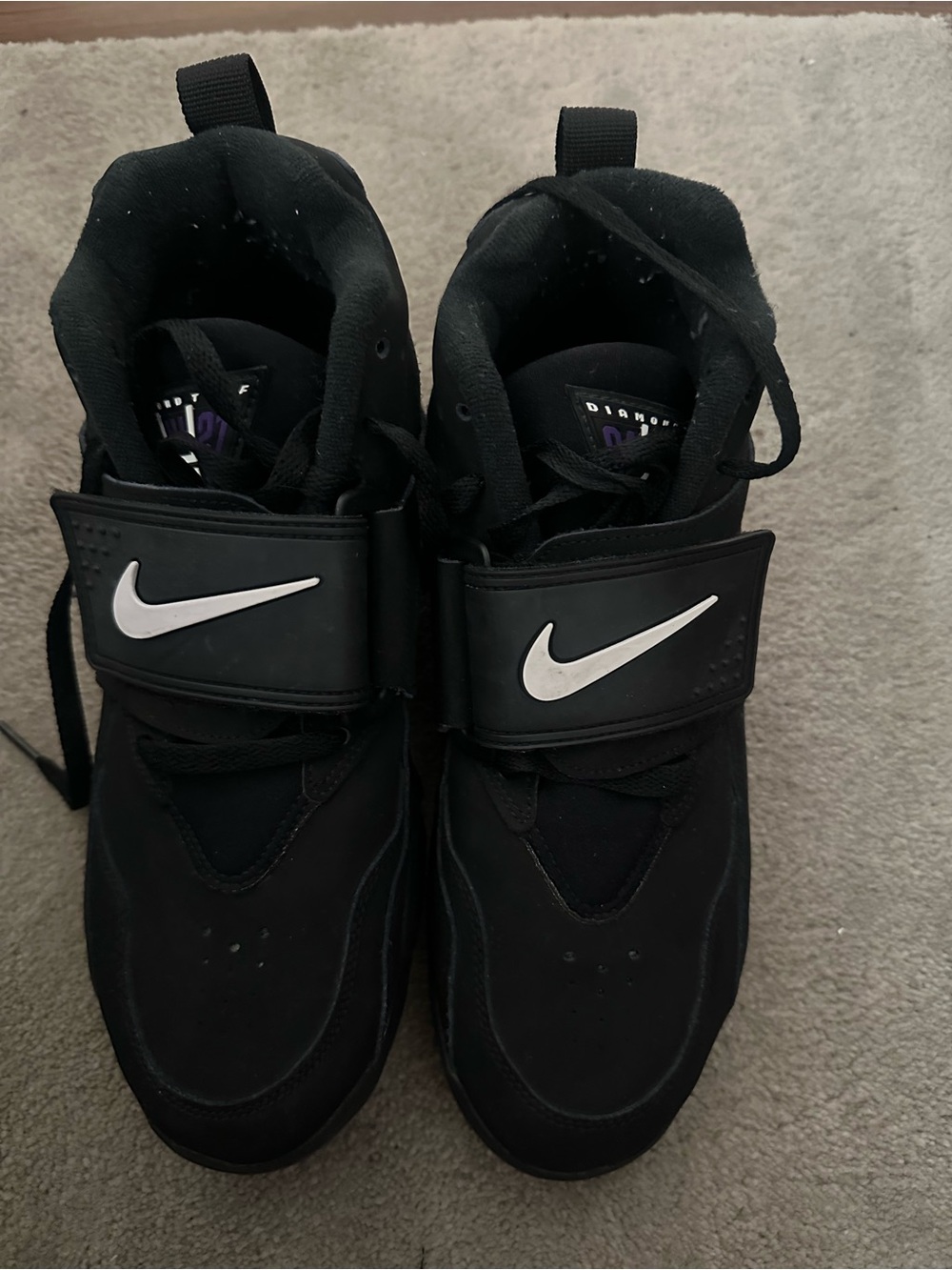Nike Black High-Top Sneakers with White Swoosh Strap